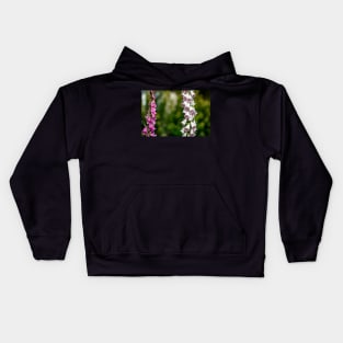 Purple and white foxgloves Kids Hoodie